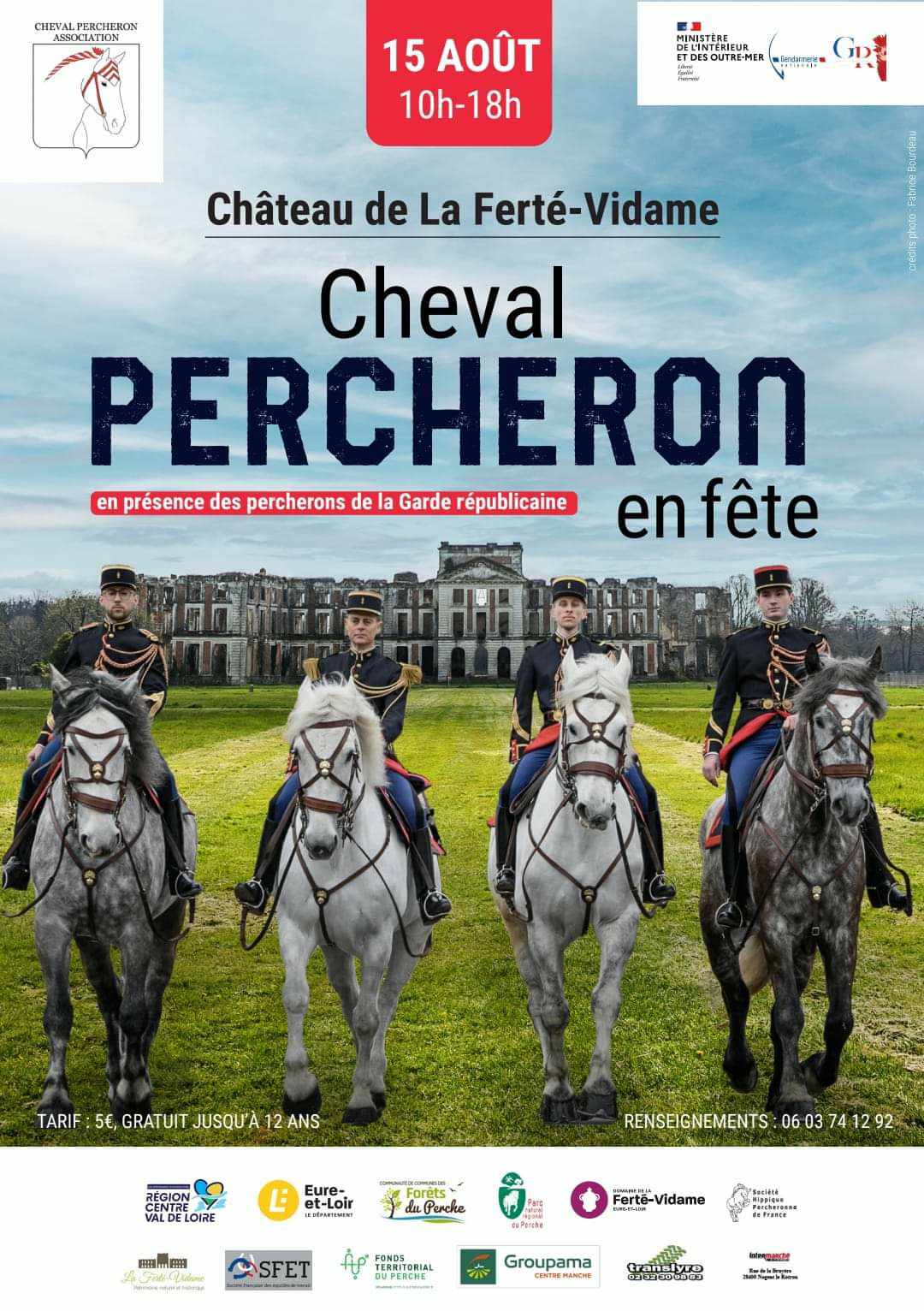 Fête du Percheron à la Ferté Vidame le 15 août